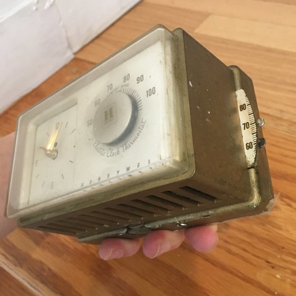 Vintage 1950s Honeywell Electric Clock Thermostat-USA Made-AT75 OR AT82 - Picture 9 of 10